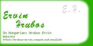 ervin hrubos business card